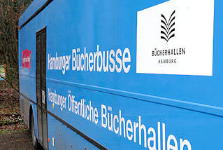 4548 Aufschrift Hamburger Bcherbusse, Hamburger ffentlichen Bcherallen / Logo Bcherhallen Hamburg.